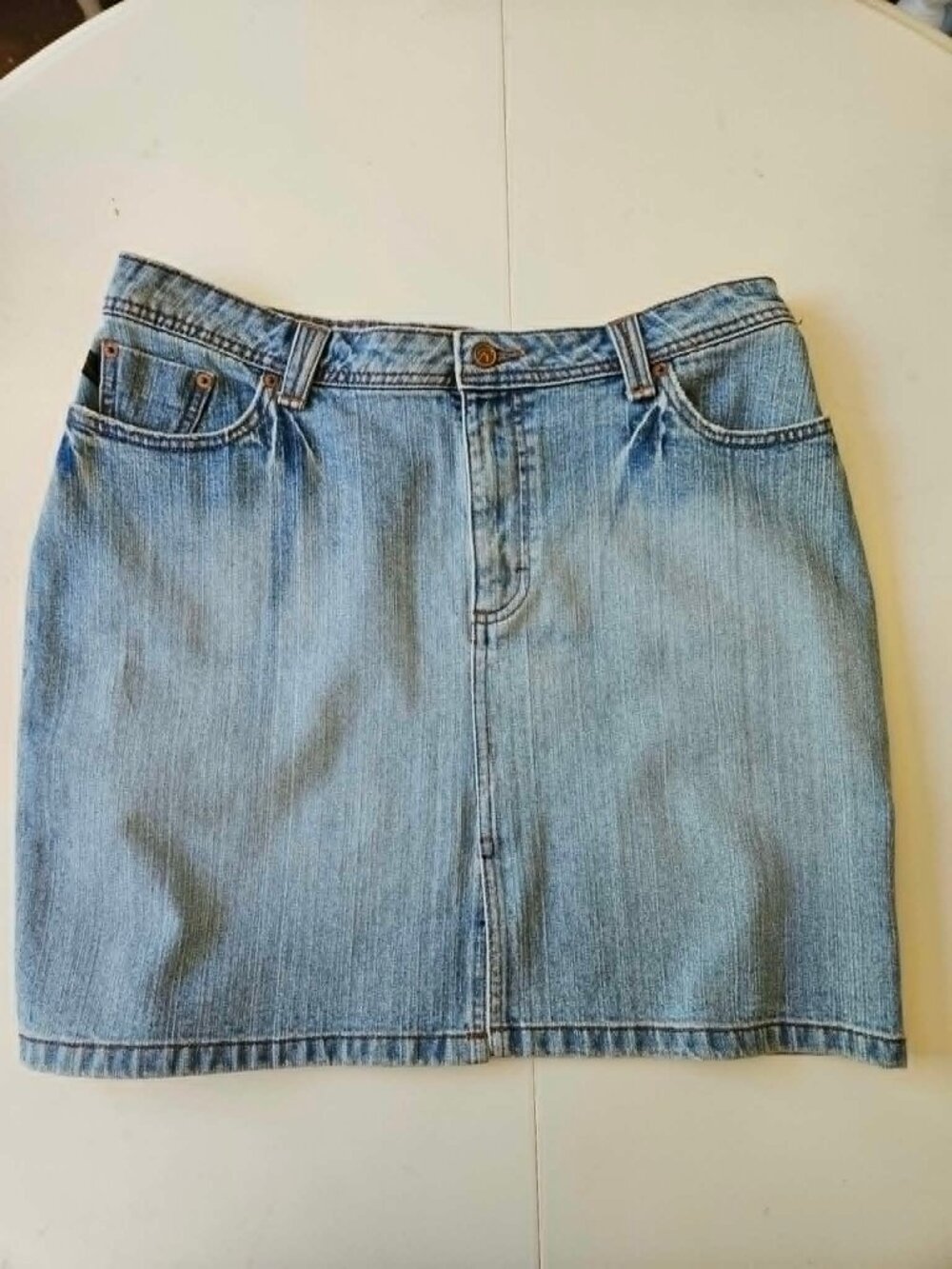 Denim Mini Skirt, Size 13/14